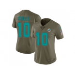 Women Nike Miami Dolphins #10 Kenny Stills Olive Stitched NFL Limited 2017 Salute to Service Jersey