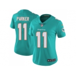 Women Nike Miami Dolphins #11 DeVante Parker Aqua Green Team Color Stitched NFL Vapor Untouchable Limited Jersey