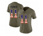 Women Nike Miami Dolphins #11 DeVante Parker Limited Olive USA Flag 2017 Salute to Service NFL Jersey