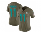 Women Nike Miami Dolphins #11 DeVante Parker Olive Stitched NFL Limited 2017 Salute to Service Jersey