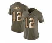 Women Nike Miami Dolphins #12 Bob Griese Limited Olive Gold 2017 Salute to Service NFL Jersey