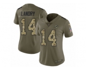 Women Nike Miami Dolphins #14 Jarvis Landry Limited Olive Camo 2017 Salute to Service NFL Jersey