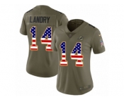 Women Nike Miami Dolphins #14 Jarvis Landry Limited Olive USA Flag 2017 Salute to Service NFL Jersey