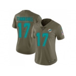 Women Nike Miami Dolphins #17 Ryan Tannehill Olive Stitched NFL Limited 2017 Salute to Service Jersey