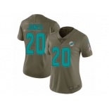 Women Nike Miami Dolphins #20 Reshad Jones Limited Olive 2017 Salute to Service NFL Jersey