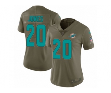 Women Nike Miami Dolphins #20 Reshad Jones Limited Olive 2017 Salute to Service NFL Jersey