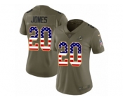 Women Nike Miami Dolphins #20 Reshad Jones Limited Olive USA Flag 2017 Salute to Service NFL Jersey