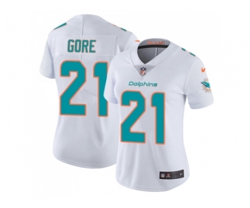 Women Nike Miami Dolphins #21 Frank Gore White Stitched NFL Vapor Untouchable Limited Jersey