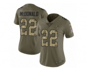 Women Nike Miami Dolphins #22 T.J. McDonald Limited Olive Camo 2017 Salute to Service NFL Jersey