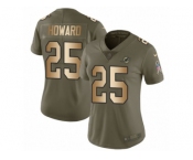 Women Nike Miami Dolphins #25 Xavien Howard Limited Olive Gold 2017 Salute to Service NFL Jersey