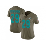 Women Nike Miami Dolphins #29 Minkah Fitzpatrick Olive Stitched NFL Limited 2017 Salute to Service Jersey