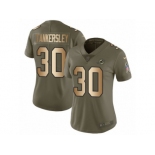 Women Nike Miami Dolphins #30 Cordrea Tankersley Limited Olive Gold 2017 Salute to Service NFL Jersey