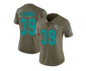 Women Nike Miami Dolphins #39 Larry Csonka Olive Stitched NFL Limited 2017 Salute to Service Jersey