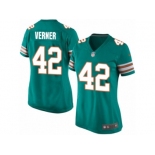 Women Nike Miami Dolphins #42 Alterraun Verner Game Aqua Green Alternate NFL Jersey