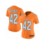 Women Nike Miami Dolphins #42 Alterraun Verner Limited Orange Rush Vapor Untouchable NFL Jersey