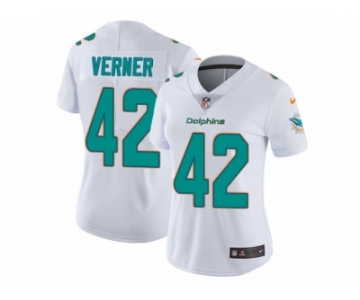 Women Nike Miami Dolphins #42 Alterraun Verner White Vapor Untouchable Limited Player NFL Jersey