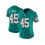 Women Nike Miami Dolphins #45 Mike Hull Aqua Green Alternate Vapor Untouchable Limited Player NFL Jersey