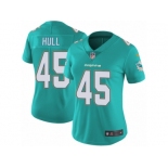 Women Nike Miami Dolphins #45 Mike Hull Aqua Green Team Color Vapor Untouchable Limited Player NFL Jersey