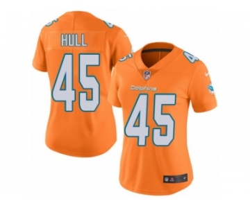 Women Nike Miami Dolphins #45 Mike Hull Limited Orange Rush Vapor Untouchable NFL Jersey