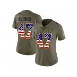 Women Nike Miami Dolphins #47 Kiko Alonso Limited Olive USA Flag 2017 Salute to Service NFL Jersey