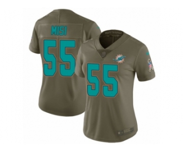 Women Nike Miami Dolphins #55 Koa Misi Limited Olive 2017 Salute to Service NFL Jersey