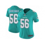 Women Nike Miami Dolphins #56 Davon Godchaux Aqua Green Team Color Vapor Untouchable Limited Player NFL Jersey