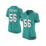 Women Nike Miami Dolphins #56 Davon Godchaux Game Aqua Green Team Color NFL Jersey