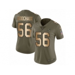 Women Nike Miami Dolphins #56 Davon Godchaux Limited Olive Gold 2017 Salute to Service NFL Jersey