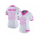 Women Nike Miami Dolphins #56 Davon Godchaux Limited White Pink Rush Fashion NFL Jersey