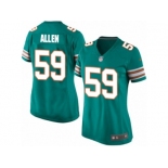 Women Nike Miami Dolphins #59 Chase Allen Game Aqua Green Alternate NFL Jersey