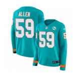 Women Nike Miami Dolphins #59 Chase Allen Limited Aqua Therma Long Sleeve NFL Jersey