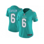 Women Nike Miami Dolphins #6 Jay Cutler Aqua Green Team Color Vapor Untouchable Limited Player NFL Jersey