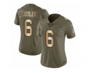 Women Nike Miami Dolphins #6 Jay Cutler Limited Olive Gold 2017 Salute to Service NFL Jersey