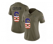 Women Nike Miami Dolphins #6 Jay Cutler Limited Olive USA Flag 2017 Salute to Service NFL Jersey