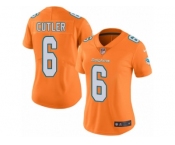 Women Nike Miami Dolphins #6 Jay Cutler Limited Orange Rush Vapor Untouchable NFL Jersey