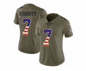 Women Nike Miami Dolphins #7 Brandon Doughty Limited Olive USA Flag 2017 Salute to Service NFL Jersey