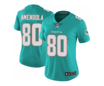 Women Nike Miami Dolphins #80 Danny Amendola Aqua Green Team Color Stitched NFL Vapor Untouchable Limited Jersey