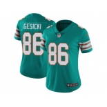 Women Nike Miami Dolphins #86 Mike Gesicki Aqua Green Alternate Stitched NFL Vapor Untouchable Limited Jersey