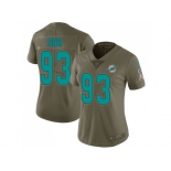 Women Nike Miami Dolphins #93 Ndamukong Suh Olive Stitched NFL Limited 2017 Salute to Service Jersey