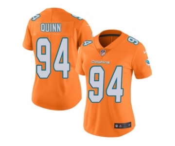 Women Nike Miami Dolphins #94 Robert Quinn Orange Stitched NFL Limited Rush Jersey