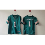 Women's Miami Dolphins #1 Tua Tagovailoa Aqua F.U.S.E Vapor Untouchable Stitched Jersey