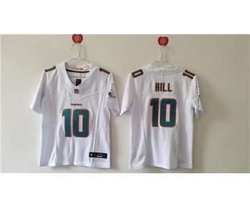 Women's Miami Dolphins #10 Tyreek Hill White F.U.S.E. Vapor Untouchable Football Stitched Jersey