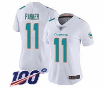 Women's Miami Dolphins #11 DeVante Parker White Vapor Untouchable Limited Player 100th Season Football Jersey