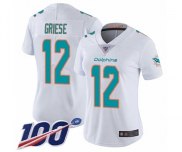 Women's Miami Dolphins #12 Bob Griese White Vapor Untouchable Limited Player 100th Season Football Jersey