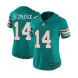 Women's Miami Dolphins #14 Ryan Fitzpatrick Aqua Green Alternate Vapor Untouchable Limited Player Football Jersey