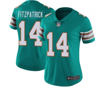 Women's Miami Dolphins #14 Ryan Fitzpatrick Aqua Green Alternate Vapor Untouchable Limited Player Football Jersey