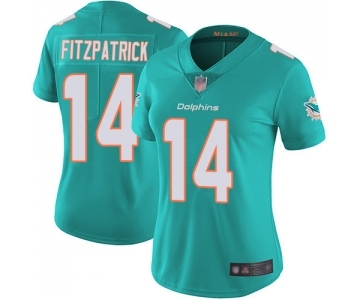 Women's Miami Dolphins #14 Ryan Fitzpatrick Aqua Green Team Color Vapor Untouchable Limited Player Football Jersey