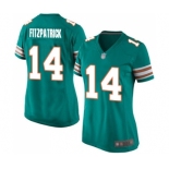 Women's Miami Dolphins #14 Ryan Fitzpatrick Game Aqua Green Alternate Football Jersey