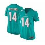 Women's Miami Dolphins #14 Ryan Fitzpatrick Game Aqua Green Team Color Football Jersey