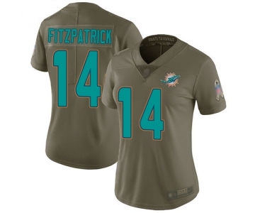 Women's Miami Dolphins #14 Ryan Fitzpatrick Limited Olive 2017 Salute to Service Football Jersey